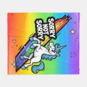 Sorry Not Sorry Einhorn Fleece Decke (Vorderseite (Horizontal))