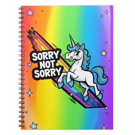 Sorry not Sorry Einhorn Notizblock (Vorderseite)