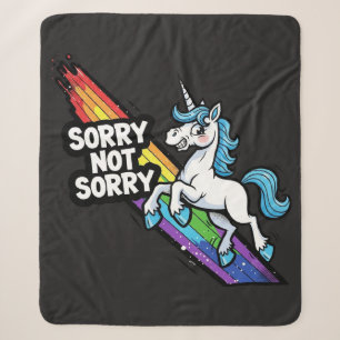 Sorry Not Sorry Einhorn Sherpa-Decke Sherpadecke