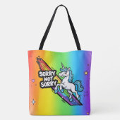 Sorry not Sorry Einhorn-Tragetasche Tasche (Rückseite)