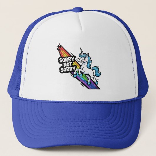 Sorry not Sorry Einhorn Truckerkappe (Vorderseite)