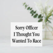 Sorry Officer Postkarte (Stehend Vorderseite)