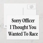 Sorry Officer Postkarte (Vorne/Hinten)