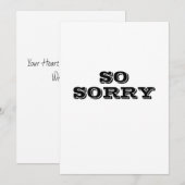 Sorry or Heelt Felt Condolence Flat Note Dankeskarte (Vorne/Hinten)