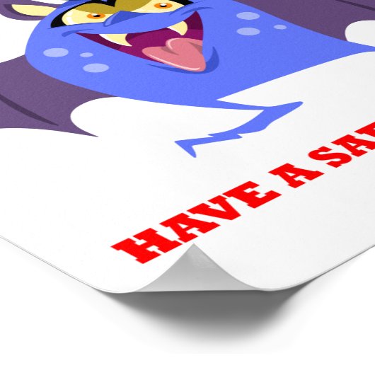 Sorry Out Halloween Candy Blue Vampire Monster Poster (Ecke)