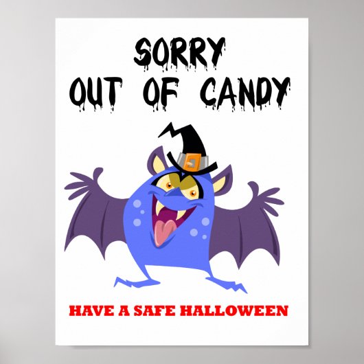 Sorry Out Halloween Candy Blue Vampire Monster Poster (Vorne)