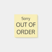 Sorry OUT ORDER Post-it Klebezettel (Vorderseite)