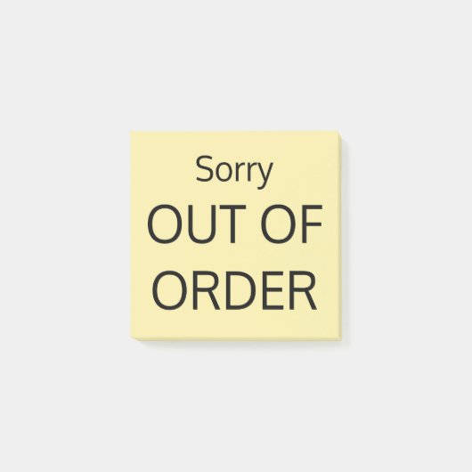 Sorry OUT ORDER Post-it Klebezettel (Vorderseite)