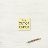 Sorry OUT ORDER Post-it Klebezettel (Auf Schreibtisch)