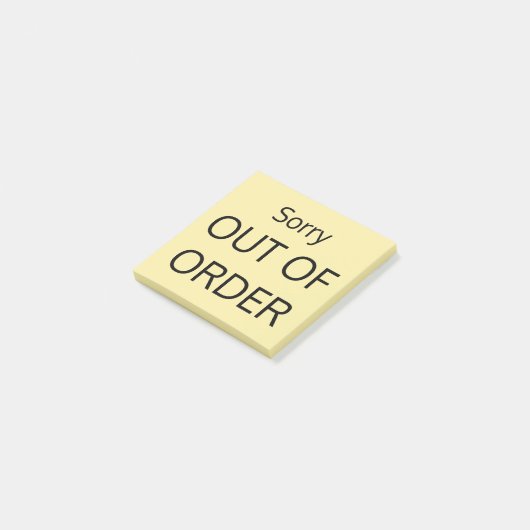 Sorry OUT ORDER Post-it Klebezettel (angewinkelt)
