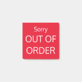 Sorry OUT ORDER Post-it Klebezettel (Vorderseite)