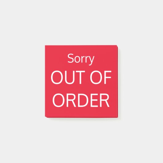 Sorry OUT ORDER Post-it Klebezettel (Vorderseite)