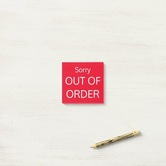 Sorry OUT ORDER Post-it Klebezettel (Auf Schreibtisch)