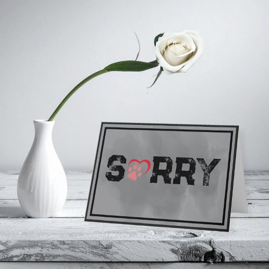 Sorry – Pet Sympathy with Heart Paw Print Karte