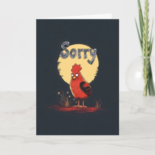 Sorry Sad Rooster Feiertagskarte (Vorderseite)