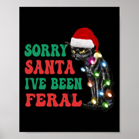 Sorry Santa Ich war Feral Fun Cat Christmas Ligh Poster (Vorne)