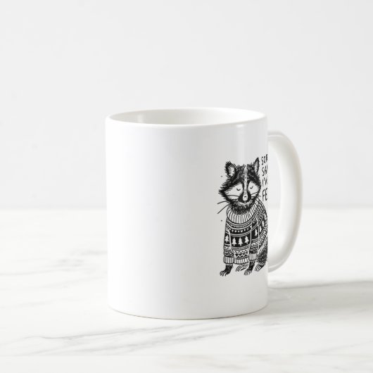 Sorry Santa Ich war Feral Funny Christmas Racc Kaffeetasse (VorderseiteRechts)