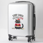 Sorry Santa I've Been Feral Black Cat Christmas Fu Aufkleber (Koffer)