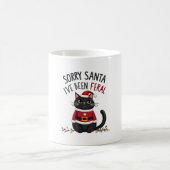 Sorry Santa I've Been Feral Black Cat Christmas Fu Kaffeetasse (Mittel)