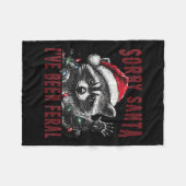 Sorry Santa I've Been Feral Christmas Holiday Racc Fleecedecke (Vorderseite (Horizontal))