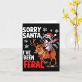 Sorry Santa I've Been Feral Christmas Holiday Recc Karte (Gelbe Blume)