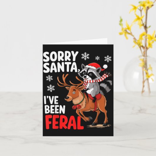 Sorry Santa I've Been Feral Christmas Holiday Recc Karte (Gelbe Blume)