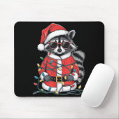 Sorry Santa I've Been Feral, Christmas Raccoon, Sa Mousepad (Mit Mouse)