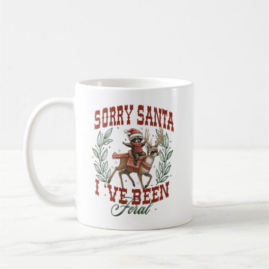 Sorry Santa, I've Been Feral-Holiday Mug Kaffeetasse (Links)
