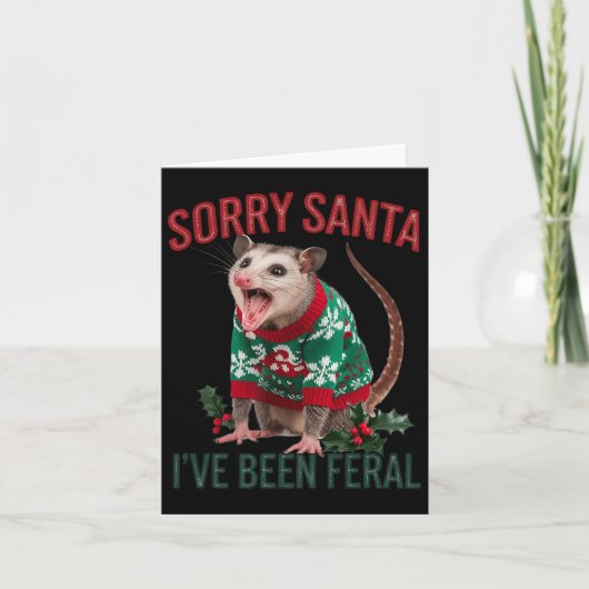Sorry Santa Ive war Feral Funny Feral Opossum Chr Karte (Vorderseite)
