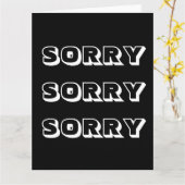 Sorry, Schwarz-weiß modern kühl Karte (Gelbe Blume)