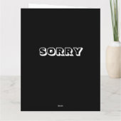 Sorry, Schwarz-weiß modern kühl Karte (Rückseite)