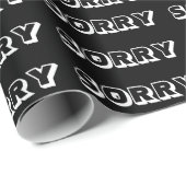 Sorry, Schwarz-weißes, modernes Geschenk Geschenkpapier (Rolleneckpunkt)