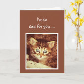 Sorry so traurig für Sie ermutigen Kitten Animal Karte (Gelbe Blume)