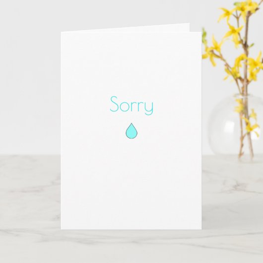 Sorry Teardrop Karte (Gelbe Blume)