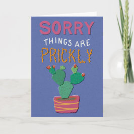 Sorry Things Are Prickly Cactus Get Well Karte