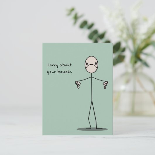 Sorry über Ihre Bowelen Postkarte (Stehend Vorderseite)