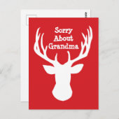 Sorry über Oma Christmas Rentier Postcard Postkarte (Vorne/Hinten)