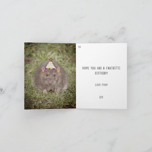 Sorry verspäteter Geburtstag - Ratten Karte (Innenseite)