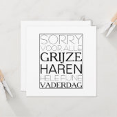 Sorry voor de grijze haren vaderdag kaart karte (Vorderseite/Rückseite Beispiel)