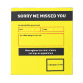 'Sorry, we missing you'notepad design Notizblock (Vorderseite)