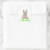 Sorry West Highland Terrier Puppy Dog Quadratischer Aufkleber (Tasche)