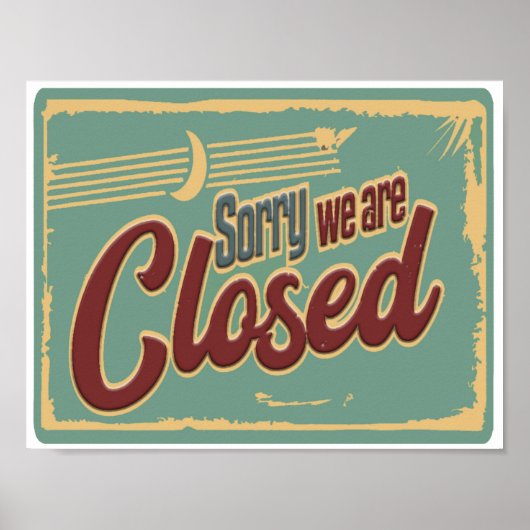 Sorry, wir sind geschlossen Business Retro Embosse Poster (Vorne)