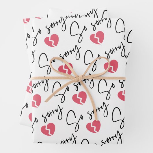 Sorry Wrapping Paper Flat Sheet Set 3 Geschenkpapier Set (Beispiel)