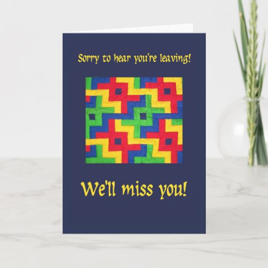 ''Sorry you're Verlass' Card - Patchwork Quilt Karte (Vorderseite)