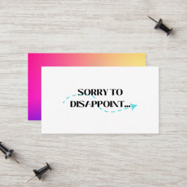 Sorry zu enttäuschen telefonnummerkarte