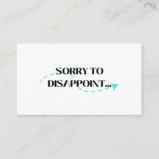 Sorry zu enttäuschen telefonnummerkarte (Vorderseite)
