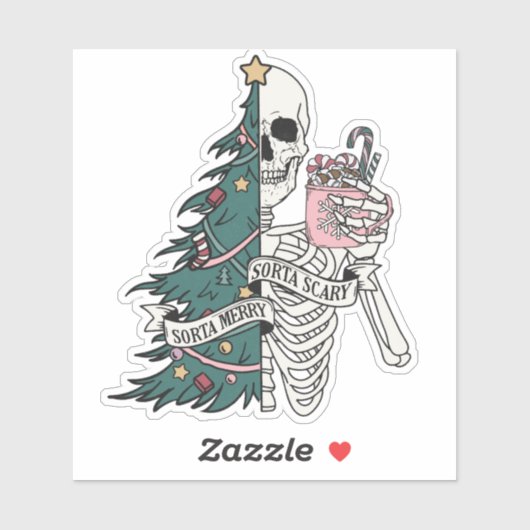 "Sorta Beängstigend Sorta Merry" Weihnachtslieder Aufkleber (Blatt)