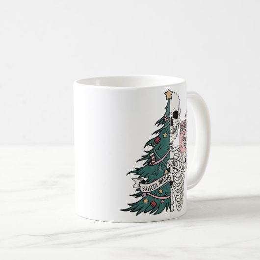 "Sorta Beängstigend Sorta Merry" Weihnachtslieder Kaffeetasse (VorderseiteRechts)