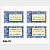 Sorta Blue Calico Personalisierte Buchzeichen Rechteckiger Aufkleber (Blatt)