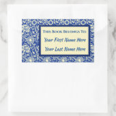 Sorta Blue Calico Personalisierte Buchzeichen Rechteckiger Aufkleber (Tasche)